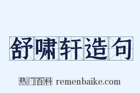 舒啸轩造句是什么意思的图片